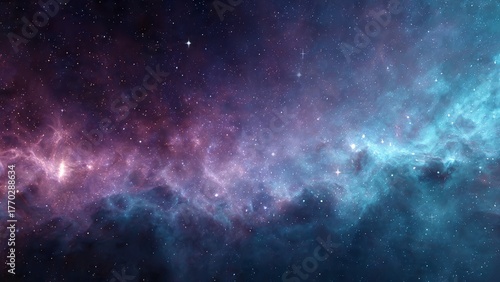 Wallpaper Mural A vibrant nebula with a backdrop of countless stars displaying hues of deep purple and electric blue Torontodigital.ca