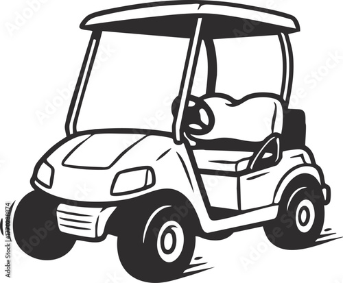 Cartoon Golf Cart vector Illustration