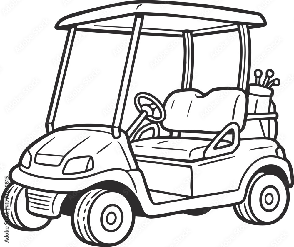 Obraz premium Cartoon Golf Cart vector Illustration