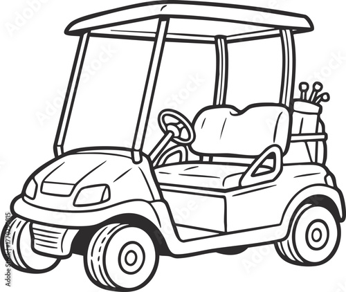 Cartoon Golf Cart vector Illustration