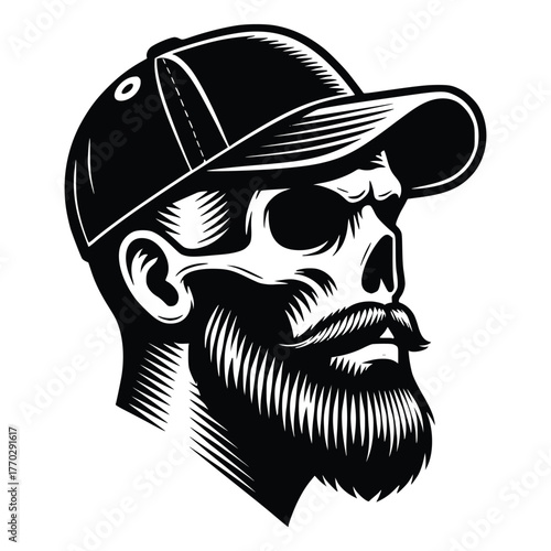 Modern Esports Logo of Skull with Punk Style