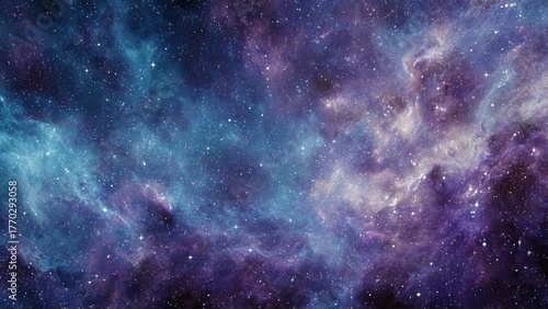 Wallpaper Mural Swirling cosmic dust and countless stars fill the vibrant purple and blue nebula Torontodigital.ca