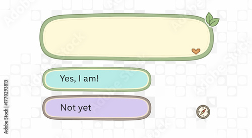 Cute Interface For Interactive Games With Chat Boxes And Buttons
