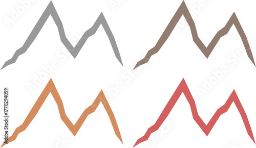 COLORFUL HILLS SIGN SYMBOL LOGO VECTOR 
