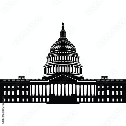 US Capitol Building Silhouette - Iconic American Landmark