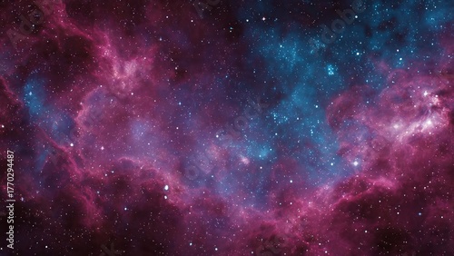 Wallpaper Mural Deep space nebula with vibrant pink and blue cosmic clouds and countless twinkling stars Torontodigital.ca