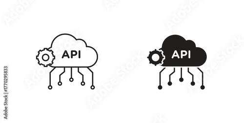 API icon in doodle and stroke style.