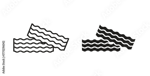 Bacon icon in doodle and stroke style.