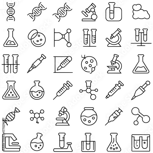 biotechnology and biotech related icon set