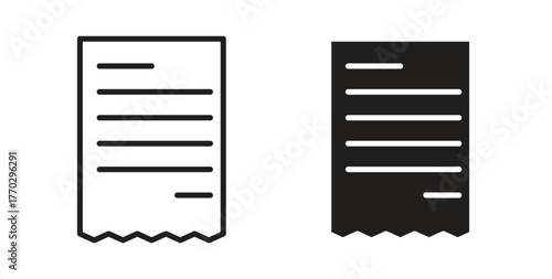 Bill icon in doodle and stroke style.