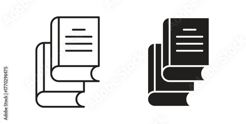 Book copy icon in doodle and stroke style.