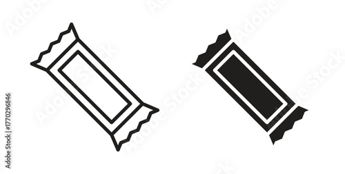 Candy-bar icon in doodle and stroke style.