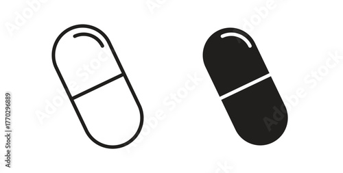 Capsules icon in doodle and stroke style.
