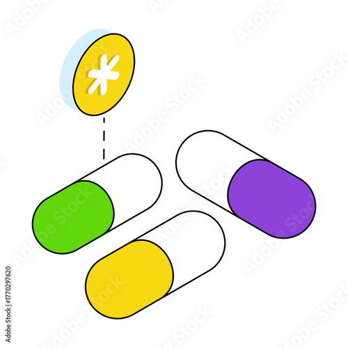 A unique design icon of drugs