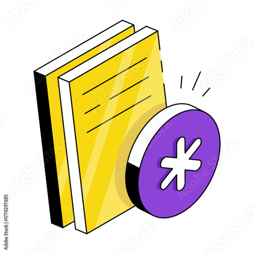 A unique design icon of medical book