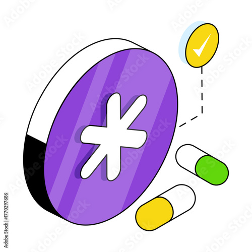 A unique design icon of capsules 