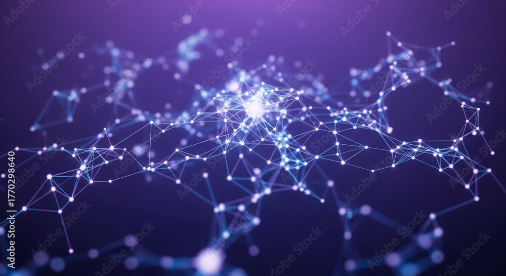 Fototapeta premium Abstract Neural Network Background for AI, Big Data & Technology