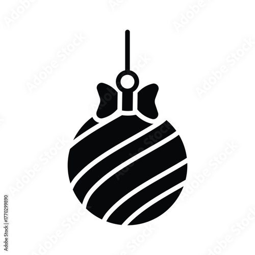 A well designed glyph style icon of decorative bauble