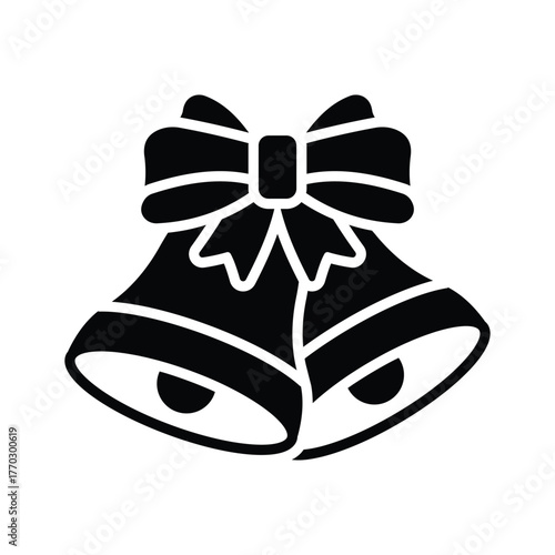 Grab this amazing glyph icon of christmas bell, ready to use vector