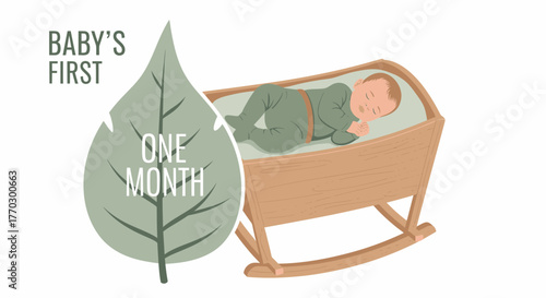 Celebrating Baby's First Month Anniversary With Sweet Dream In Crib