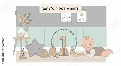 Celebrating Baby's Milestone First Month With Playful Decor Elements