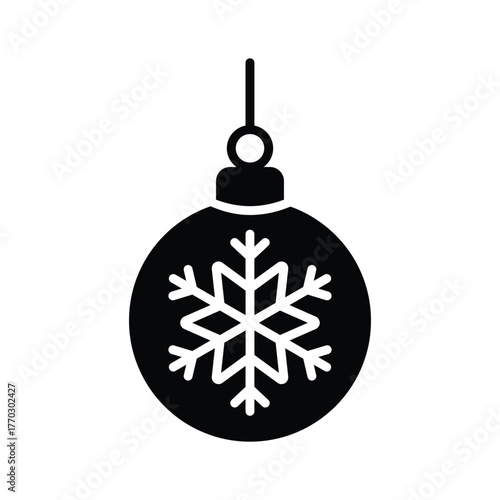A well designed glyph style icon of decorative bauble