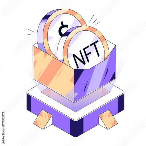 Modern design illustration of initial coin offering