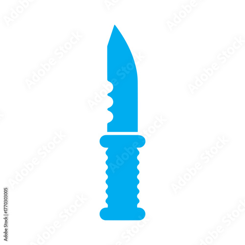 Blue Knife Icon Vector Illustration