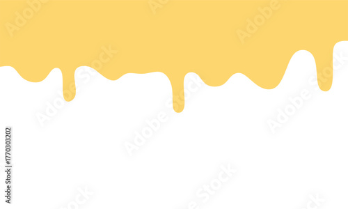 Melted Cheese Vector Illustration Isolated on White Background. Dripping Yellow Cheese Texture Design. Perfect for food design, fast food menu, snack graphics,  pizza topping, and burger ingredient
