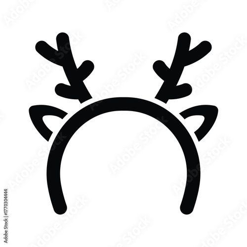 Winter antler headband icon in glyph design style