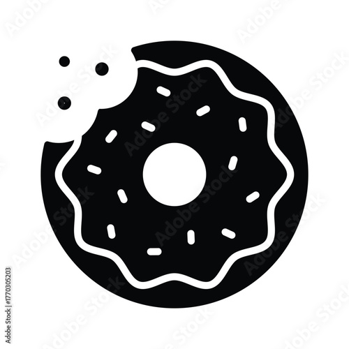 Delicious frosted donut symbolizing Christmas and New Year desserts