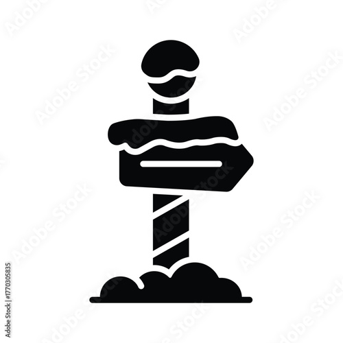 Festive North Pole signpost representing Christmas destination, modern vector