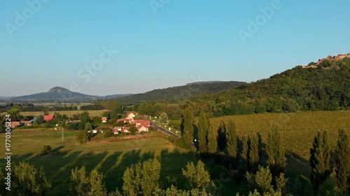 Drone footage from a beautiful anciant castle Szigliget in Hungary