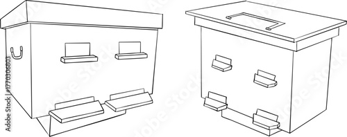 Vector line objects of garden instruments, perfect for farming, gardening, or rustic design projects.