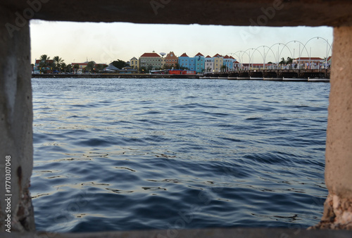 View of Willemstad Through a Concrete Window
