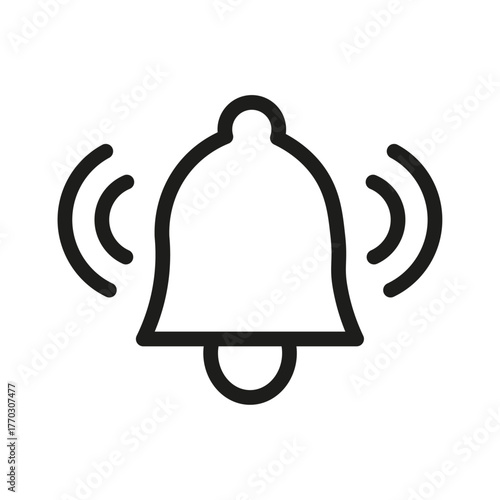 notification bell sound icon vector sign. Alarm bell notification icon symbol vector. Bell ringing loudly with sound waves around it for Back to School. notification line icon illustration vector.