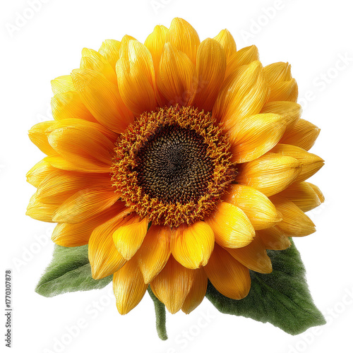 Radiant Sunflower: A close-up view of a vibrant sunflower, showcasing its intricate details and bright, cheerful nature.