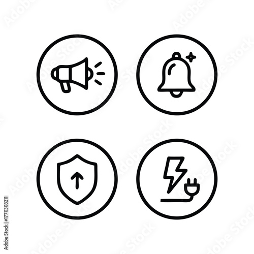 File & Document Action Icons: Info, Delete, Search, and Upload UI Vector Set