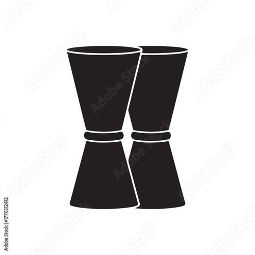 Double sided jigger silhouette vector art
