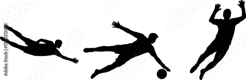 Goalkeeper Action Silhouette Vector Illustration Sporty and Dynamic Design Elements