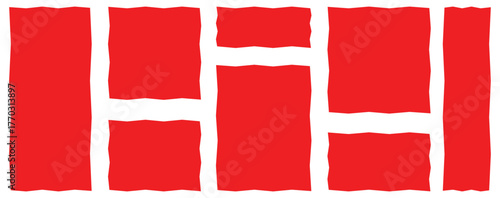 Vector wavy rectangles with red texture, irregular colorful text boxes. Crayon drawn squares and rectangles with wavy rough edges.doodle hand drawn frames with irregular uneven shapes