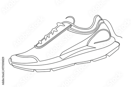  Artistic shoes illustration created in one continuous minimal line drawing