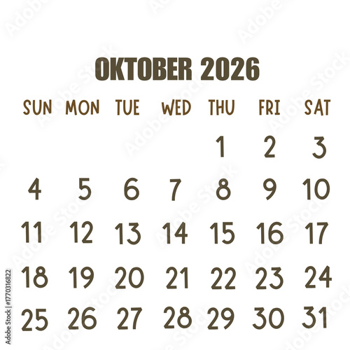 Calendar 2026 transparant background january February march April may june July August September October November December 