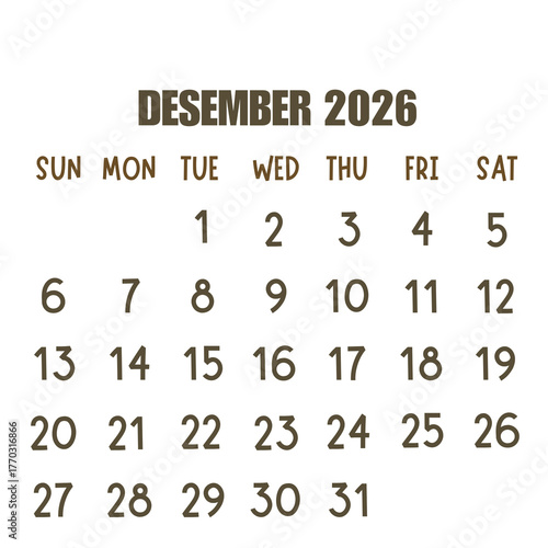 Januari 2026 with transparant background 