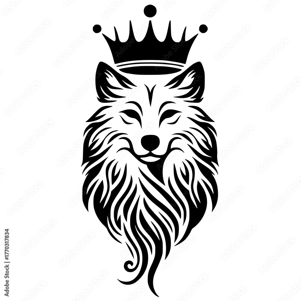 Obraz premium Crowned wolf sketch