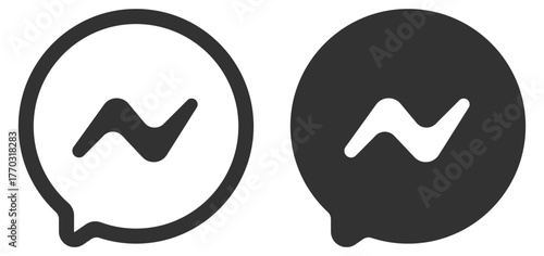 Messenger chat icons set on transparent background. UKRAINE, KYIV, 26 OCTOBER, 2025