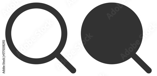 Search icons set on transparent background