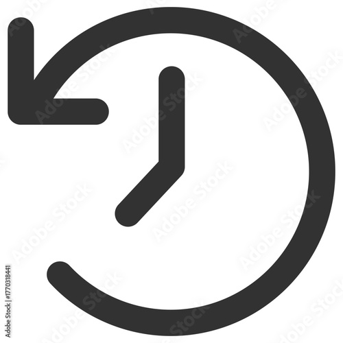 History icon. Time clock restore back symbol. Vector on transparent background