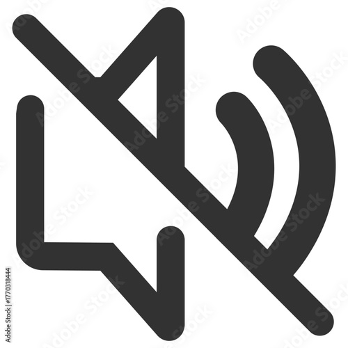 Mute icon. Silent volume sound off symbol. Vector on transparent background