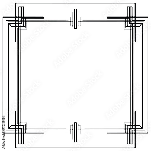 Elegant Art Deco Frame in Simple Black